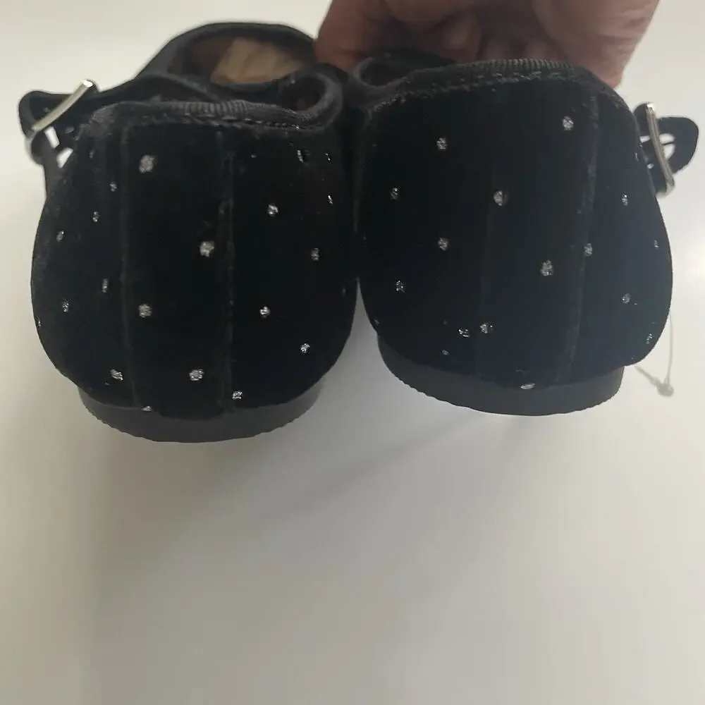 J. Crew Factory Crewcuts Girls' Glitter Dot Velvet Mary Jane Flats‎ K3 Occasion